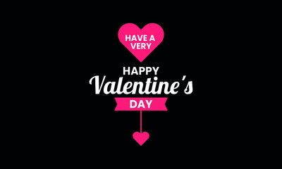 Have a very happy valentines day with love heart pendulemicon abstract monogram vector logo template