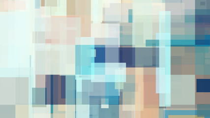 Beige and turquoise pastel color palette, transparent rectangles. Irregular gradients, dark stains, abstract summer colors background. Artistic banner, large digital texture