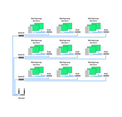Workgroup Servers. Vector illustration.