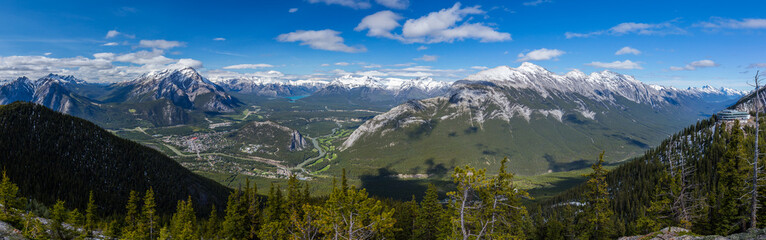 Banff Town view from Sulphur Mountain in Alberta, Canada