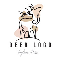 Deer animal logo with dummy text vector illustration on white background.