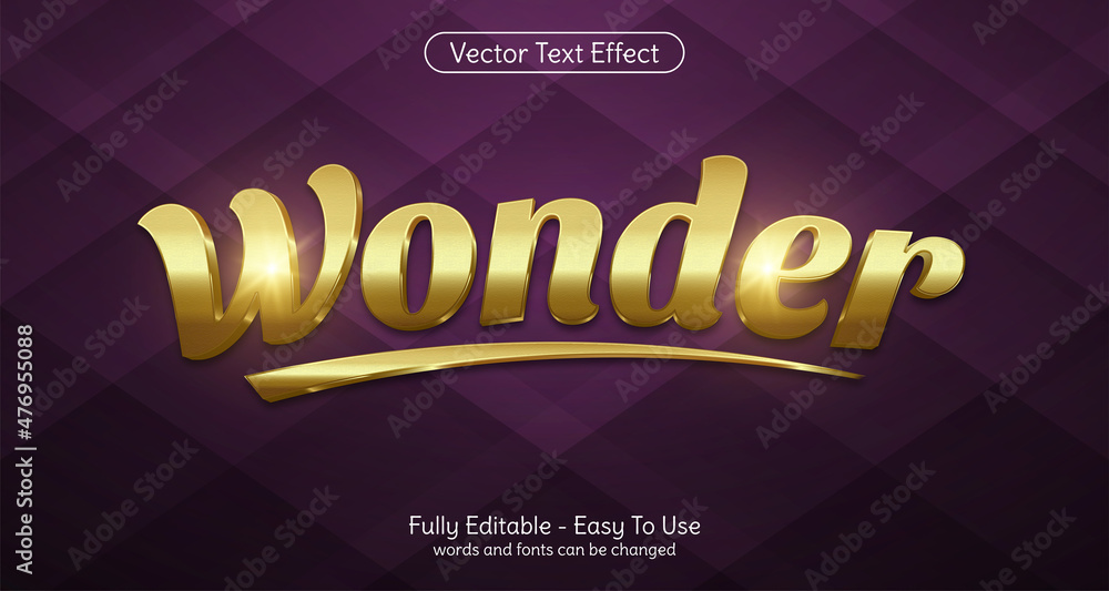 Poster creative 3d text wonder editable style effect template