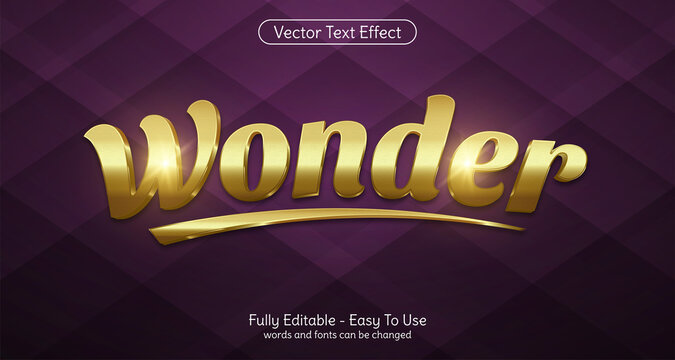Creative 3d text wonder editable style effect template