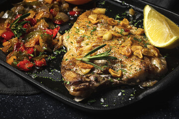 Homemade Fresh Grilled Fish with Vegetables