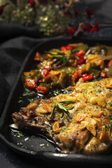 Homemade Fresh Grilled Fish with Vegetables