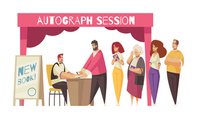 Autograph Session Stall Composition - obrazy, fototapety, plakaty
