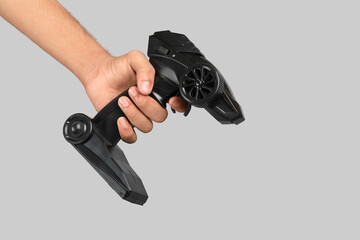 Boy Holding car's remote control device