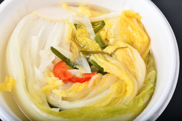 Korean food white kimchi kimchi food cooking ramen vegetable 