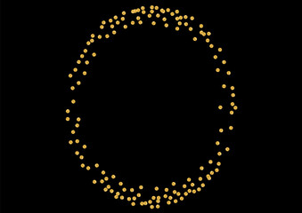 Yellow Round Foil Illustration. Falling Glitter Background. Golden Dot Decoration Pattern. Wedding Confetti Design. Gradient Vector Particles.