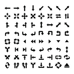 Arrows set. Arrow icon collection. Set different arrows or web design. Arrow flat style isolated on white background - stock vector.