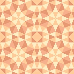 Abstract seamless pattern of wooden multi-coloured triangles and squares. Mosaic or parquet. Vector design.