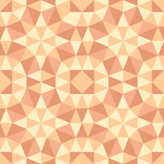 Abstract seamless pattern of wooden multi-coloured triangles and squares. Mosaic or parquet. Vector design.
