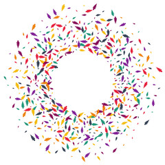 Colorful Confetti Vector White Background. Autumn Leaf Scattered Design. Maple Foliage Illustration. Red Confetti Card.