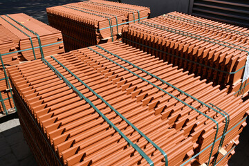 Fototapeta premium New roof tiles construction material