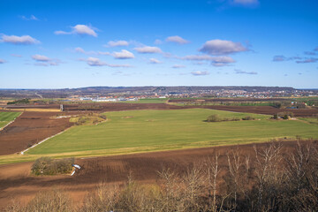 Fototapeta na wymiar Aerial view of a rural landscape in spring