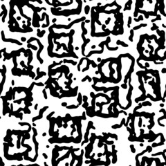 Full Seamless Abstract Pattern. Monochrome Vector. Black and White Dress Fabric Print. Design for Textile and Home Decoration. 