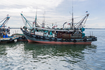Fototapeta premium Fishing boats near Sandakan, Borneo