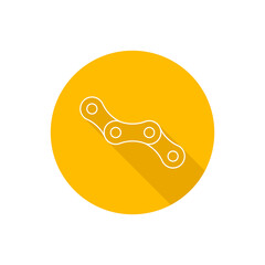 Bicycle chain flat icon with shadow