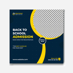 Your kids back to school get admission promotion social media banner post template