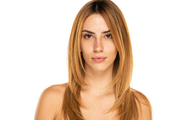 Naklejka premium portrait of a young beutiful woman with long blond hair