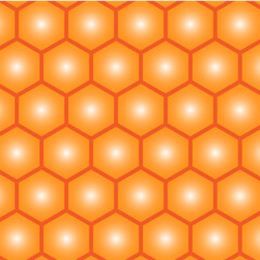 Honeycomb seamless pattern with orange gradient