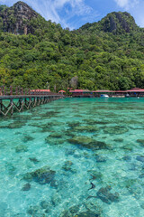 Clear water of Bohey Dulang, Tun Sakaran Marine park, Borneo