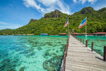 Clear water of Bohey Dulang, Tun Sakaran Marine park, Borneo