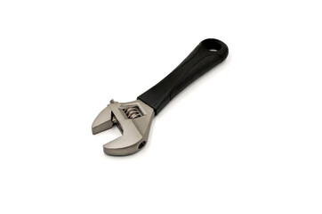 Adjustable spanner or wrench made from steel isolated on white background with clipping path