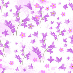 Fototapeta na wymiar Flowers bells seamless pattern. Vector illustration
