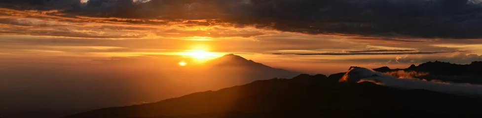 No drill light filtering roller blinds Kilimanjaro beautiful sunset on the kilimanjaro with a view of mount meru in tanzania shira camp. Hike to the highest mountain afirka