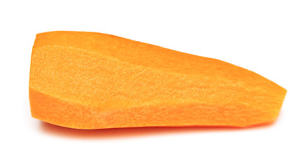 Peeled carrot isolated on white background.