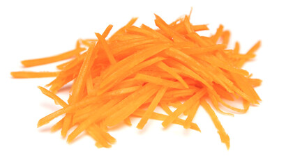 Fototapeta premium Sliced carrots isolated on white background.