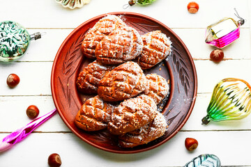Homemade Christmas gingerbread or pastry.