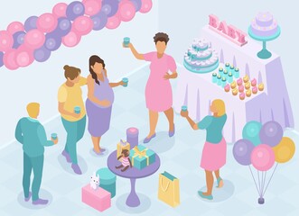 Baby Shower Party Composition