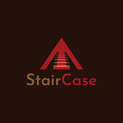 Letter A stairs logo vector, perfect for construction, interior or industry related with stairs.