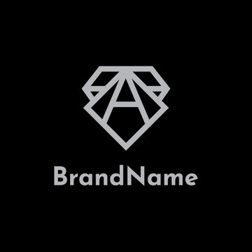 Luxury diamond A letter logo vector, perfect to use for any business especially related to diamonds.