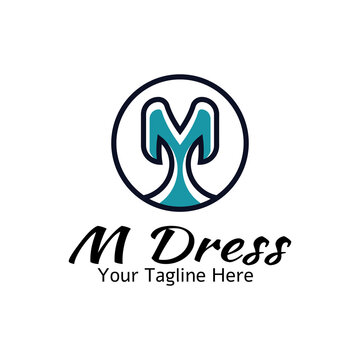 Letter M long dress logo vector, suitable for fashion, boutique, online shop or Clothing related.