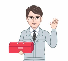 作業着を着た男性