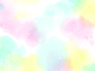 水彩　グラデーションの背景　パステル　キラキラ