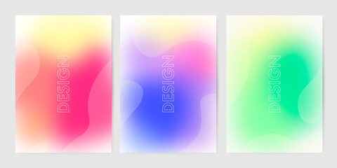 Abstract banners set for inspiration card, poster, cover, leaflet, print, mobile app. Colorful gradient blurred background. Vector illustration, eps 10