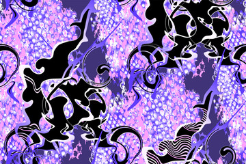  Seamless bright abstract pattern. Suitable for fabric, wrapping paper and the like.