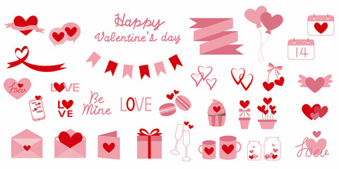 Set of Valentine's day icons. Heart and love icons for Valentine's day, Mother's day, Wedding day, Birthday. Love and Heart icon illustration.