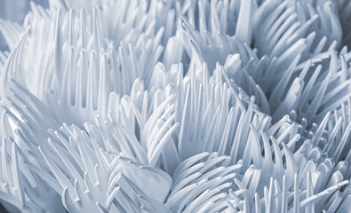 Obraz premium white plastic fork for background or texture