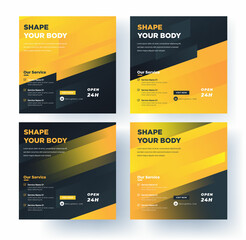 Social media banner gym fitness vector template