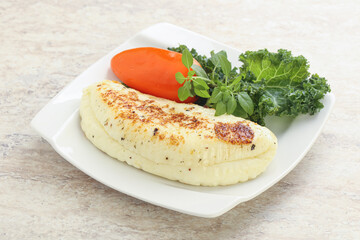 Roasted traditional cheese haloumi
