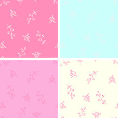 With floral print and 4 different color options, it can be used for vector, seamless, baby t-shirt print, fashion print design, kids wear, baby shower, bedding set, wallpaper, celebration, greeting ca