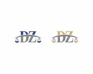 Letters DZ Logo With Scale of Justice Logo Icon 001