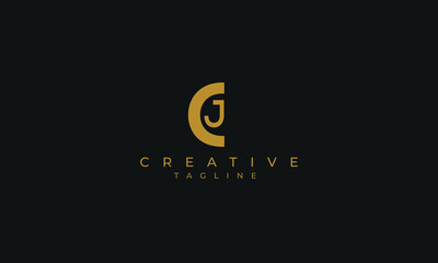 CJ is creative logo with two color and classic design.