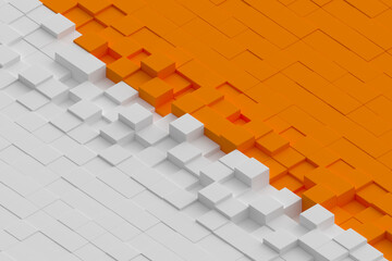 3D Cubes Backgrounds Orange And White