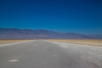 Badwater in Death Valley National Park in late afternoon
